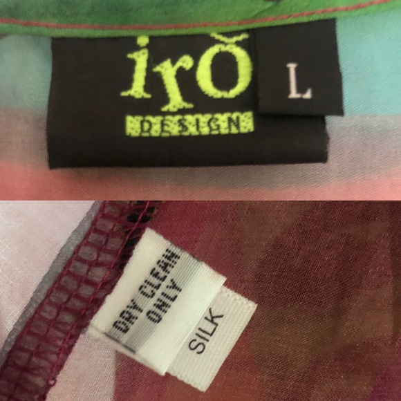 100% Silk Sheer Organza Hand Painted Colorful Top - Picture 14 of 15